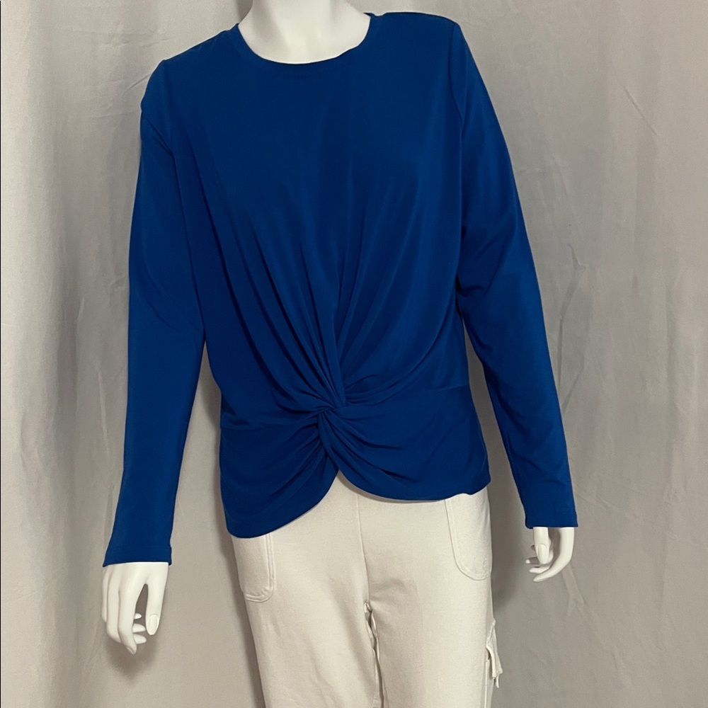 Karen Kane Royal Blue Twist Front Blouse